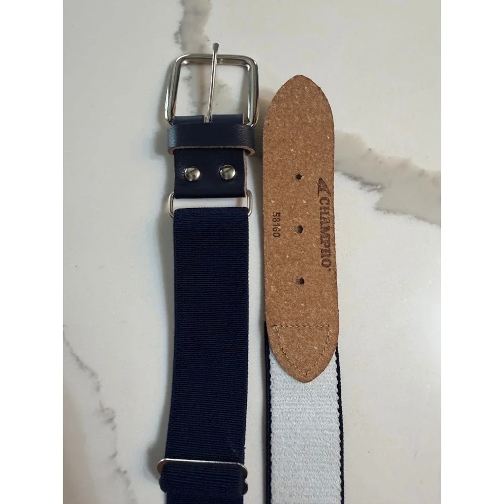 Champro Navy Blue Adjustable Baseball Softball Belt 58160 Silver Buckle